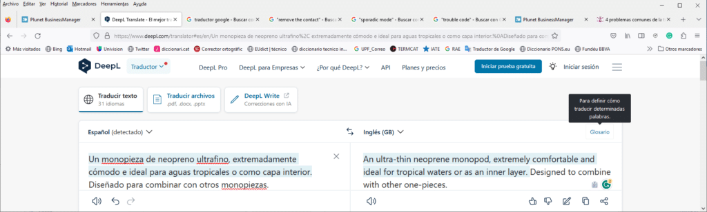 ejemplo traducción Deepl 1